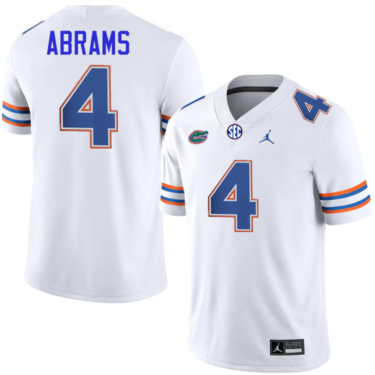 #4 TJ Abrams Gators Jersey,Florida Gators College Football Jerseys Stitched-White